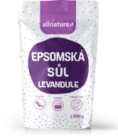 Allnature Epsomská sůl Levandule - 1 kg - pro uvolnění a zklidnění