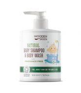 Wooden Spoon Dětský sprchový gel a šampon na vlasy 2v1 bez parfemace BIO (300 ml)