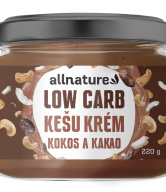 Allnature Kešu krém LOW carb -  kokos a kakao (220 g) - bohatý na vitamíny a zdravé tuky