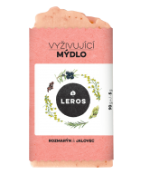 LEROS Vyživující mýdlo (90 g) - Rozmarýn & jalovec - s růžovým jílem