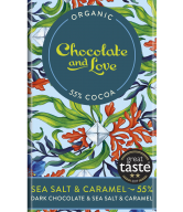 Chocolate and Love Tmavá čokoláda Sea Salt & Caramel 55% BIO (80 g) - min. tvr. 3/2025 - návyková sladko-slaná chuť