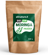 Allnature Moringa prášek RAW (200 g) - cenný zdroj bílkovin a esenciálních mastných kyselin