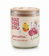 Rozvoněno Vonná svíčka - Jedinečná (300 ml) - ve sklenici z lahve od vína